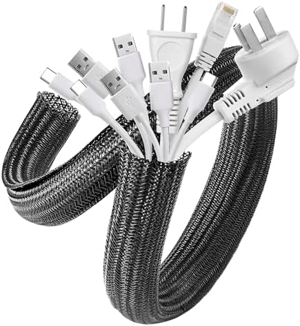 AGPTEK Cable Sleeve, 10ft - 1.5 inch Cable Management Cord Hider, Black