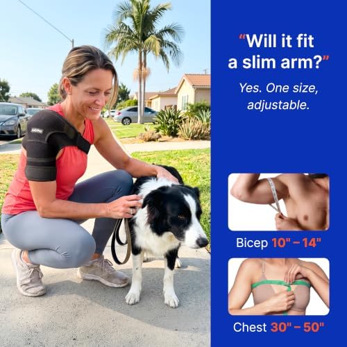 AidPRO Rotator Cuff Shoulder Brace for Men and Women Black, Universal Size