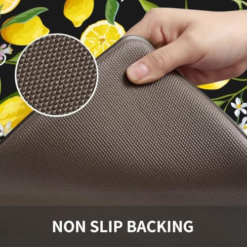 Lemon Kitchen Decor Mat, Extra Long Anti Fatigue Kitchen Mats