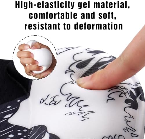 Ergonomic Mouse Pad with Wrist Rest - Gel Wrist Support Mousepad with Non-Slip PU Base for Computer, Laptop, Office & Home