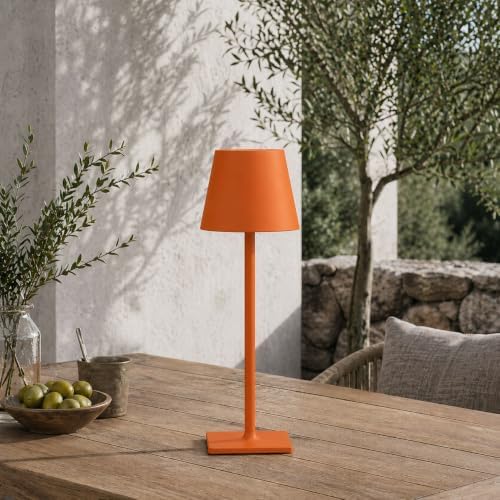 Yogaret Orange Cordless Table Lamp Set of 2-3 Way and Stepless Dimmable - for Restaurant Dining Bedroom Home Bar