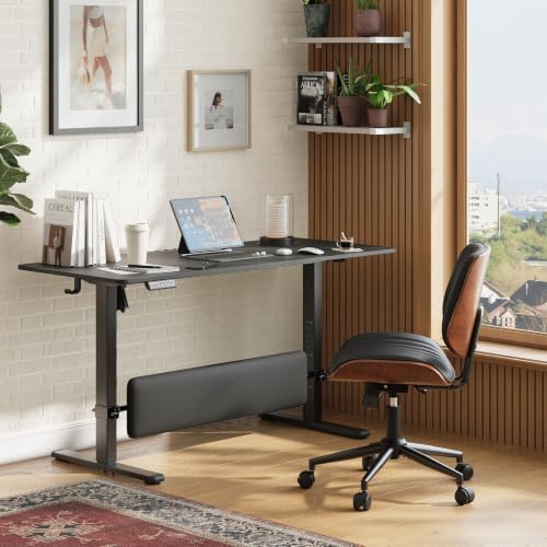 MALOL 56" x 24" Electric Standing Desk with Adjustable Footrest, Black