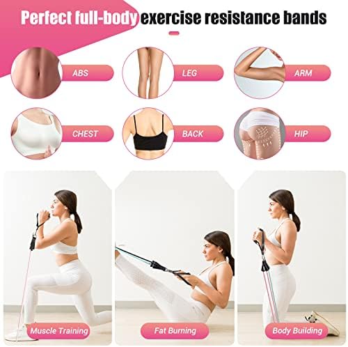 Resistance Bands with Handles for Women, 5 Level Exercise Bands