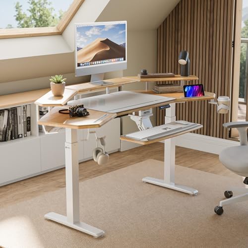 EUREKA ERGONOMIC 72" Electric Standing Desk, Dual Motor, Solid Wood Top
