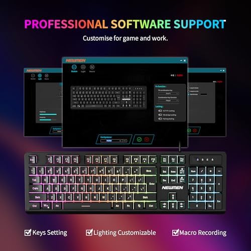 Newmen GM104 Wired Gaming Keyboard and Mouse Combo,Mechanical Feel Keyboard