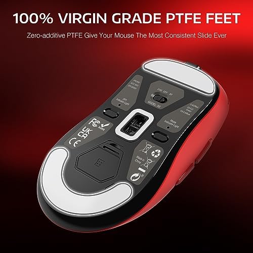MANBASNAKE Attack Shark X3 49g Ultra-Lightweight Wireless Gaming Mouse, Red