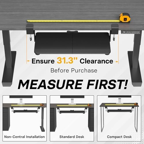 BONTEC Under Desk Keyboard Tray, Pull-Out Keyboard & Mouse Platform