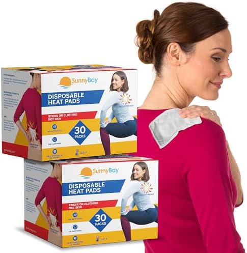 SunnyBay Adhesive Heat Patches for Neck, Knee and Back, 5x3 inch, 60 Count