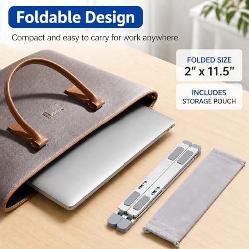 Adjustable Foldable Portable Laptop Stand for Desk Silver