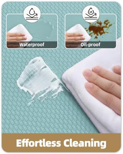 Color&Geometry Kitchen Mat for Floor 17x29+17x59 Anti Fatigue 2PCs, Teal