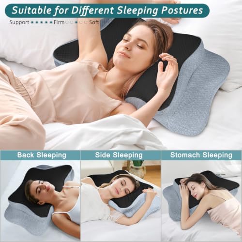 CHxxy Cervical Neck Pillow for Pain Relief Sleeping, Memory Foam Pillows