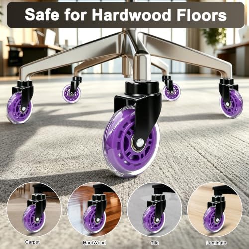 Rubber Caster Wheels Set of 5 – Replacement for Office Chairs