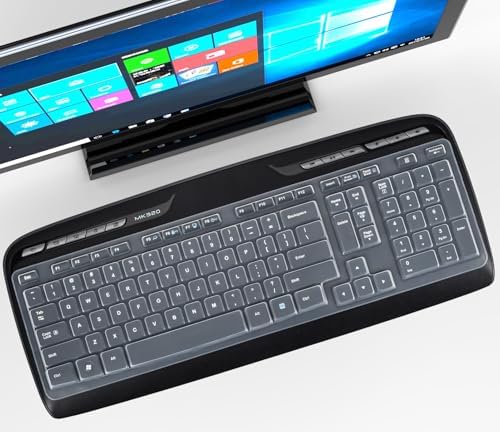 Keyboard Cover Compatible with Logitech MK320 MK330 K330 MK335 Wireless Desktop Keyboard, Logitech MK320-YR002/Y-R0009 Keyboard Protector Skin-Clear