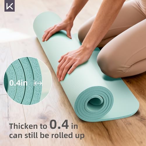 KEEP Extra Thick NBR Yoga Mat for Women & Men, 10mm Thick, 72”x32” Large Exercise Mat with Non-Slip Workout Mat for Yoga, Pilates, Stretching, Meditation – Wide & Cushioned Fitness Mat