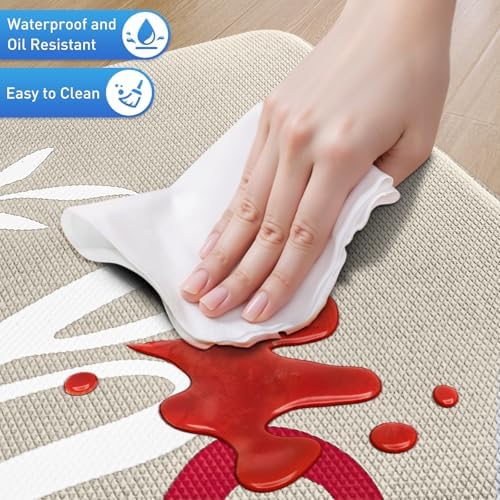 HappyTrends Kitchen Mat for Floor, 2PCS Anti-Fatigue Kitchen Rugs