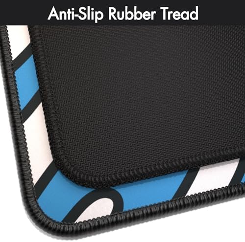 Gamer Boss - Gaming Mouse Pad - 48 x 24 Inches - 4mm Thick with Stitched Edges, Non-Slip Rubber Base, Premium Cloth Mousepad, Desk Mat for Laptop, Keyboard, Computer & PC (Mega, Blue Squiggle)