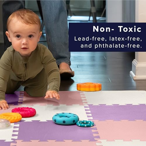 We Sell Mats Interlocking Foam Floor Tiles - 3/8" Thick Pink/Purple 18-Pack