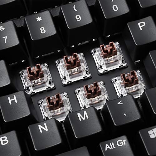 Perixx Periboard-522 Wired Trackball Mechanical Keyboard, Build-in 2.17 Inch Trackball with Pointing and Scrolling Feature, Durable 3.2lbs Weight