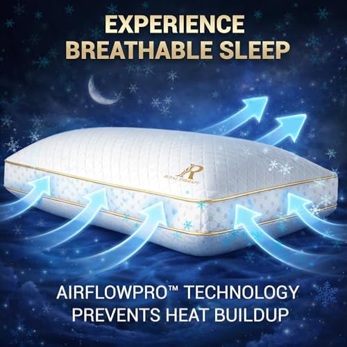 Royal Therapy 2-Pack King Memory Foam Pillow, Adjustable Shredded Odor-Free Pillow for Neck & Shoulder Pain Relief, Support for Back, Stomach, Side Sleepers, AirFlowPRO