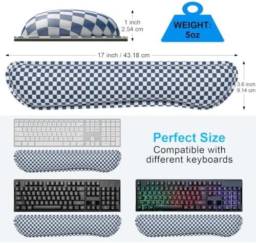 Dapesuom Keyboard Wrist Rest, Memory Foam, Ergonomic, Gaming,Dark Navy