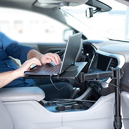 VIVO Black Adjustable Single Laptop Car Mount, MOUNT-CAR01