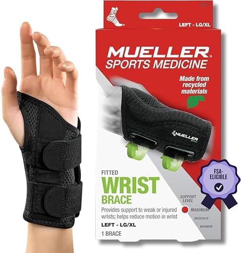 Mueller Green Fitted Wrist Brace, Left, LG/XL