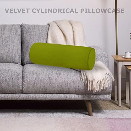 Memory Foam 16x6 Neck Pillow for Sleeping, Neck Pain Relief, Side Back Stomach Sleeper, Car or Office Chair Sofa,Support Pillow with Soft Velvet Pillowcase (Light Green)
