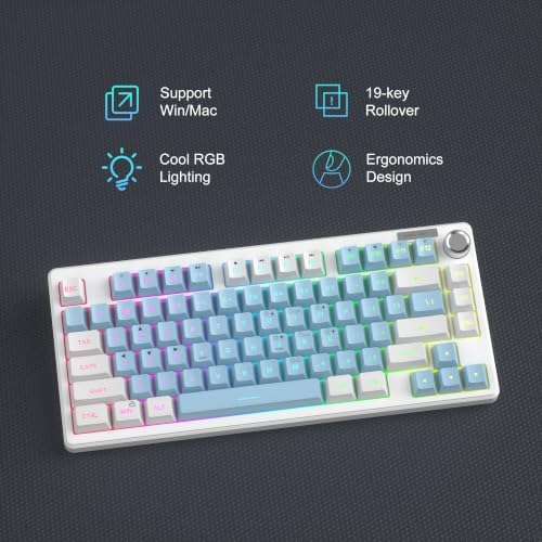 MageGee Mini 60% Gaming Keyboard, RGB Backlit 75 Key Ultra-Compact Keyboard, TS75 Ergonomic Waterproof Mechanical Feeling Office Computer Keyboards for PC, MAC, PS4, Xbox ONE Gamer