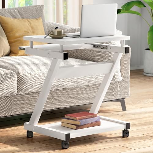 sogesfurniture Mobile Compact Computer Desk Cart for Small Spaces