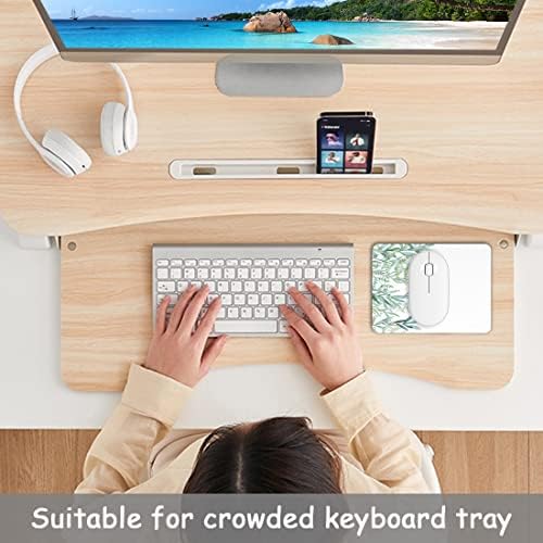 Dapesuom Small Mouse Pad, 6 x 8 Inch Thick Rubber Premium-Textured Non-Slip Portable & Washable Mini Mouse Mat for Women Men Wireless Laptops Keyboard Tray Gaming Computer Office Travel, Green Leaves