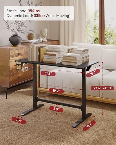 SANODESK 32''x20'' Gas-Spring Lifting Mobile One-Piece Standing Desk