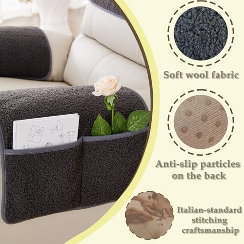 Armrest Covers for Recliner set of 3 Couch Arm Covers with Pockets for Sofa