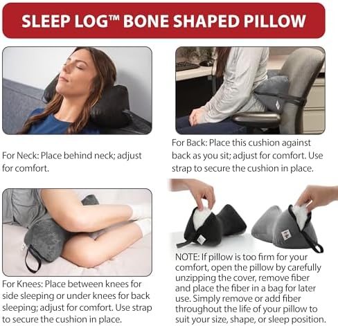 Sleep Log Ergonomic Neck & Travel Pillow for Pain Relief & Support, Full GR