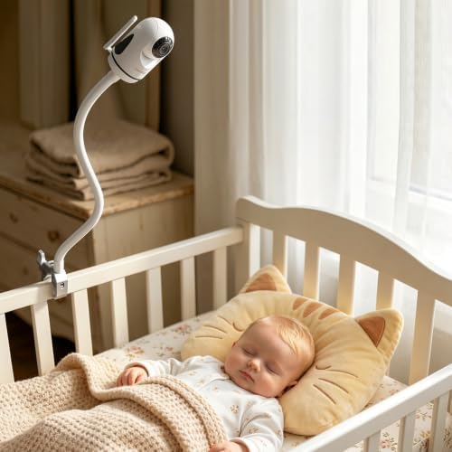 Flexible Baby Monitor Mount for HelloBaby HB6550/ HB6560/HB6240/HB6148/HB6339/HB66/HB65/HB40, ANMEATE SM935E, 15.75" Gooseneck Arm with Heavy Duty Metal Crab for Hello Baby Monitor,Camera NOT included