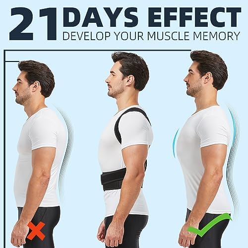 Back Brace Posture Corrector for Men and Women, Adjustable Back Straightener Support Belt Improve Posture, Back Neck Shoulder Supports for Pain Relief- Scoliosis, Hunchback Corrector （XXL