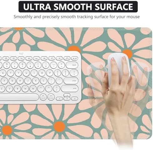 iCasso Desk Mat, Desk Matt for Desktop, Cute Desk Pad Mat, Green Floral