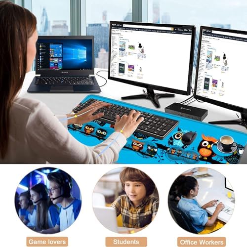 Keyboard Wrist Rest and Mouse Pad with Wrist Support Set Ergonomic Coaster,Memory Foam,Easy Typing Pain Relief,Large XL Desk Mat 31.5"x 11.8",Cute Owls on a Branch