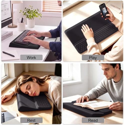 Keyboard Stand with Wrist Rest，Ergonomic Keyboard Riser Holder Lifter Tray