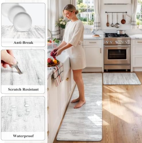 KIMODE Kitchen Mats Cushioned Anti Fatigue,Farmhouse Kitchen Rugs Sets of 2