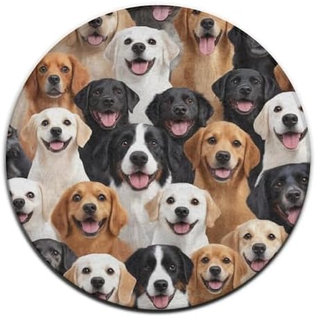 Fashion Round Area Rug Large Non Slip Carpet Unisex Home Decor Mat Retriever Puppy Dog