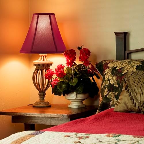 GO&SO Set of 2 Burgundy Bell Lamp Shades 6" x 13" x 9.8" Spider