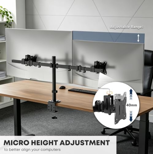 Dual Ultrawide Monitor Mount for 17-40'', up to 19.8lbs/arm