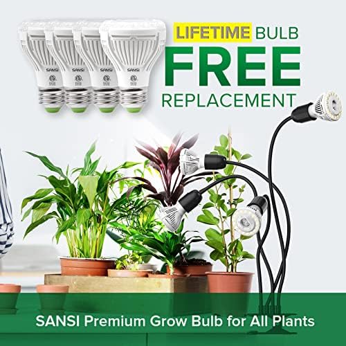 SANSI LED Grow Lights for Indoor Plants, Lifetime Free Bulb Replacement