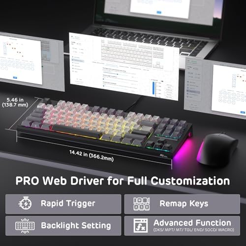 RK ROYAL KLUDGE C87 Hall Effect Mechanical Gaming Keyboard, Magnetic Switch