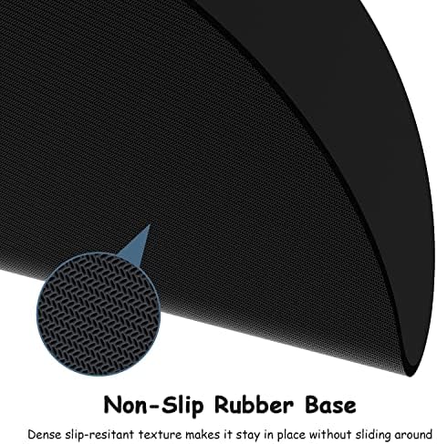 Dapesuom Small Mouse Pad, 6 x 6 Inch Thick Rubber Premium-Textured Non-Slip Portable & Washable Round Mini Mouse Mat for Women Wireless Laptops Keyboard Tray Gaming Work Computer Office Travel, Black
