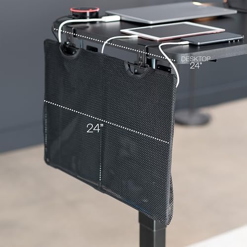 VIVO Black Clamp-on 24 inch Desk Cable Management Sleeve, DESK-SKIRT-24P