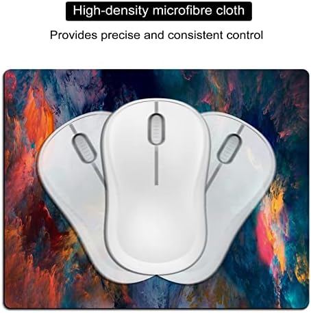 Small Mouse Pad Cute, Mini Mouse Pads for Wireless Mouse and Laptop, Travel Mousepads with Designs - Color Splash/Colorful Clouds, Portable Mousepad with Non-Slip Rubber Base - 5.5 x 7 in