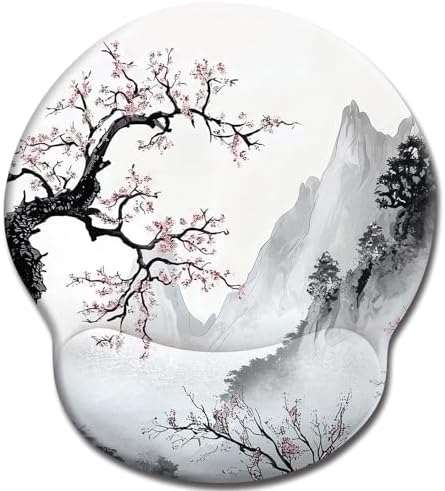 LIMKRIAN Japanese Ergonomic Mouse Pad with Gel Wrist Rest, 9.8 x 8.6 in