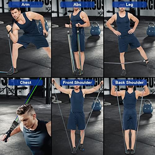 Resistance Bands Set, Workout Bands with Handles, 5 Levels