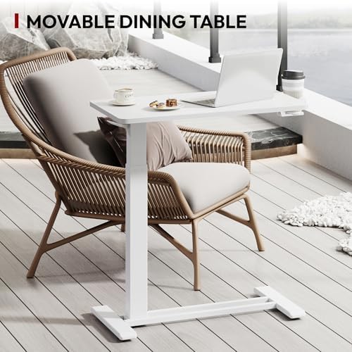 SANODESK 28''Mobile Standing Desk with Hidden Wheels,Pneumatic Laptop Desk